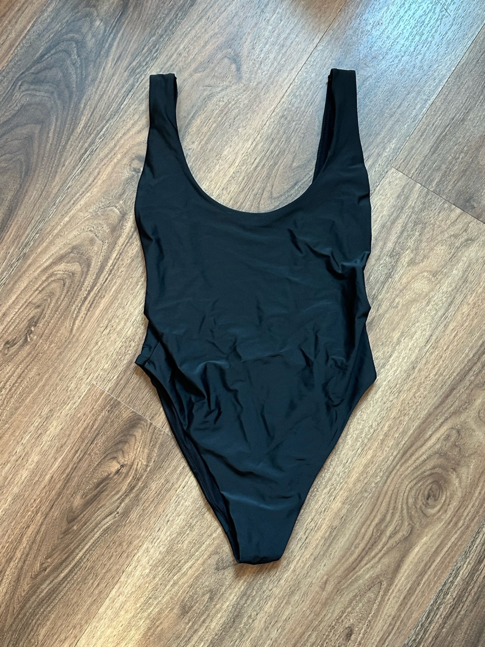 aerie Black Scoop-Neck Swimsuit